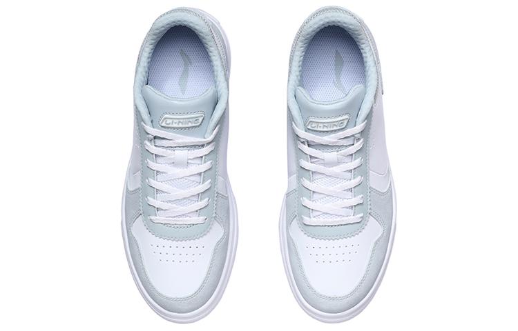 Li Ning Abrasion Resistant Breathable Slip Resistant Low top Skateboard Shoes Women's White Blue AGCR194-2