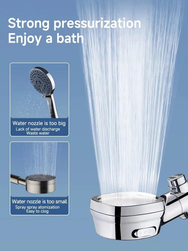 Square Adjustable High Pressure Shower Head Filter Water Saving Shower Head One Click Water Stop Bathroom Accessories