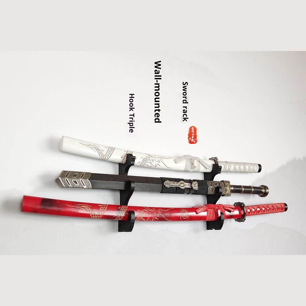 Nový Nástěnný Stojan na Meč, Háček na Meč, Bambusový, Dekorativní, Víceúčelový Držák na Meč Nástěnný Stojan na Meč