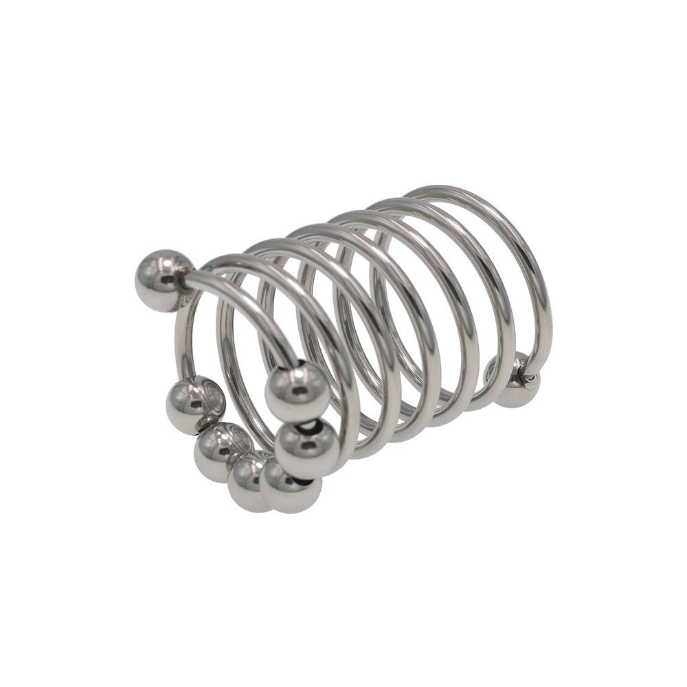 New Stainless Steel Penis Ring Long Crystal Set Wave Sex Toys Exotic Condom Men's Bag Leather Yin Complex Female Climax