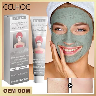 Maschera di Fango Detergente al Fango Vulcanico Idrata e Rassoda Delicatamente il Viso, Idrata e Rimuove Punti Neri e Brufoli, Pulisce in Profondità