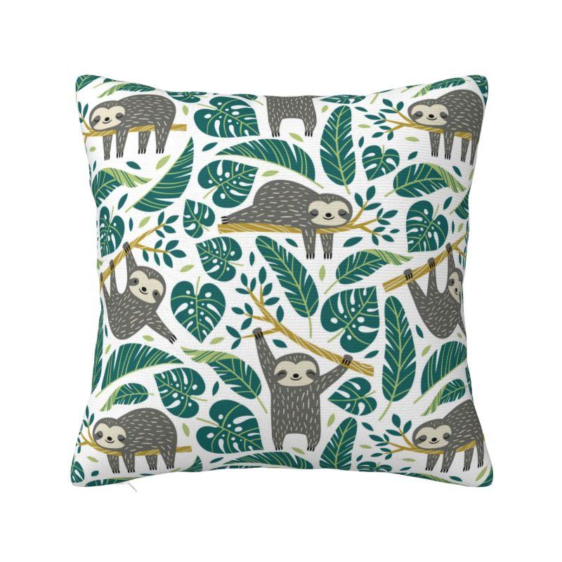 Luxury Not Fast Not Furious Cute Sloth Cushion Covers Xcm Velvet Throw Pillow Case for Car Square Pillowcase Home Decor
