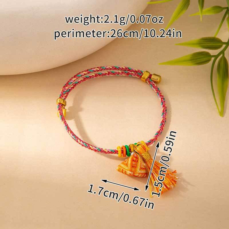 Colorful Woven Tassel Charm Bracelet Handmade Adjustable Braided Jewelry for Couples Friends Gift