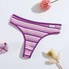 3 Teile/satz Frauen Baumwolle Nahtlose G-string Sexy Bunte Gestreifte Dessous Höschen S-XL Thongs Weibliche Brief Taille Unterwäsche