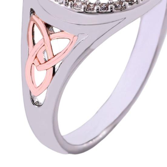 Women Ring Handmade Wizard Knot Finger Ring with Cubic Zirconia Spiritual Guidance Ring Statement Jewelry Gift