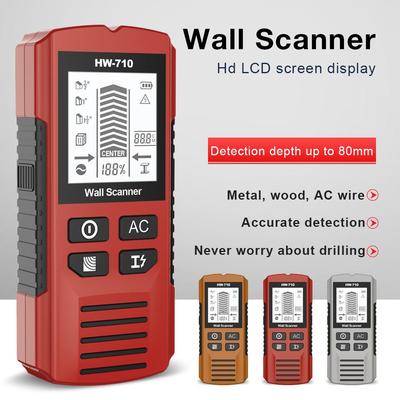 6-in-1 Multifunktions-Stud Finder Handheld-Metallwanddetektor Holzbolzendraht AC-Rohr Metalltiefenwanddetektor-Scanner