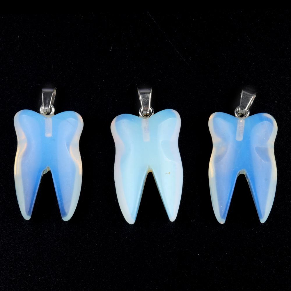 Ciondolo personalizzato in pietra naturale a forma di dente piccolo ciondolo per la creazione di gioielli fai da te collana orecchini accessorio