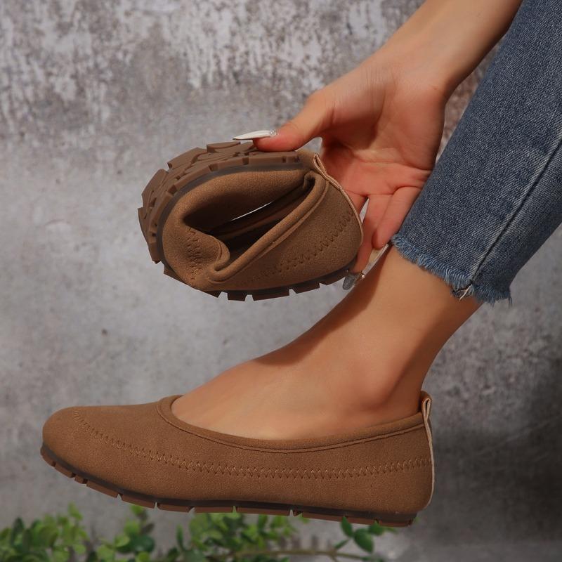Women's Slip-On Flats, Soft Sole Casual Loafers, Breathable Durable Plus Size Fall Shoes