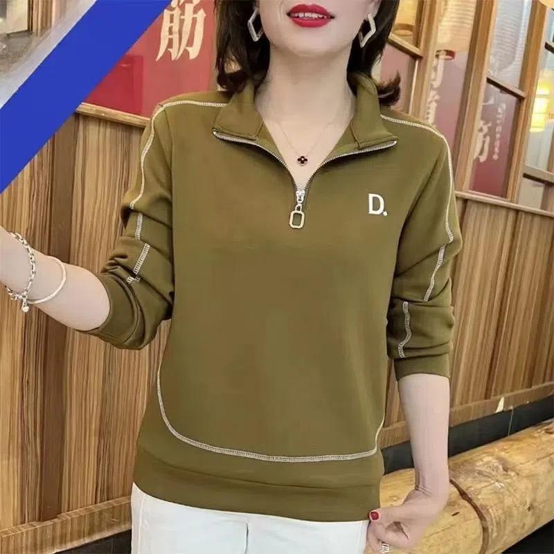 

JKASHDK Женские Модные Повседневные Весенне-Осенние Блузки и Рубашки с Длинным Рукавом и Воротником ПОЛО XXXXL