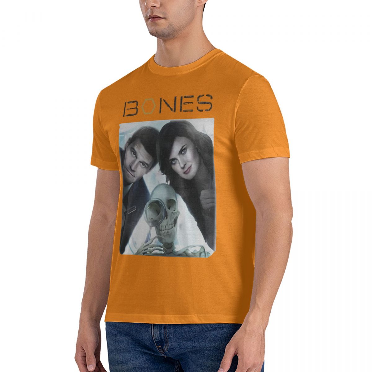 

Кости Телесериал Постер Футболка для мужчин Футболки с круглым вырезом Оверсайз Топы Одежда Короткий рукав Идея для подарка Аниме Футболка Настраиваемая L