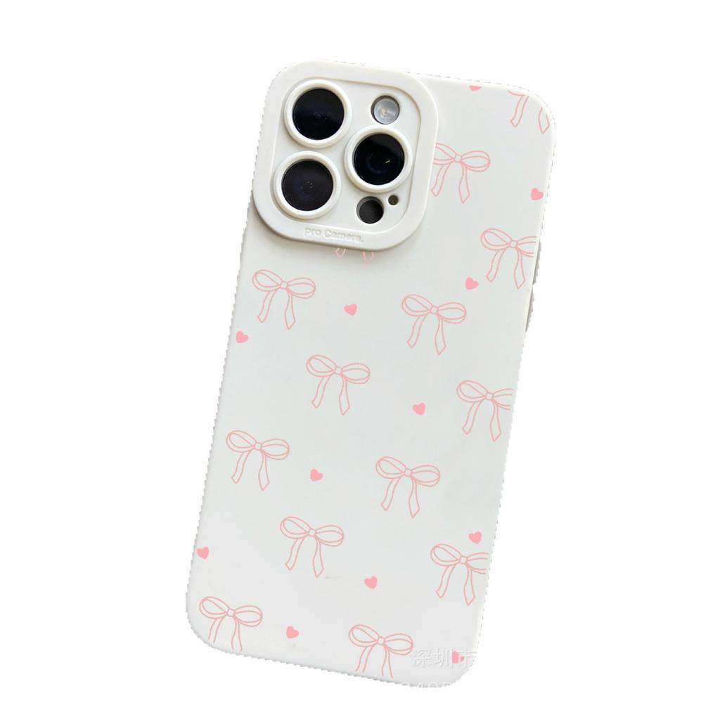 Pink bow for Apple 15 mobile phone case iphone12promax set 14/13/11/XSMAX pupil eye 16