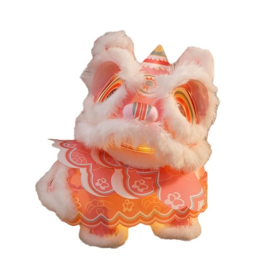 DIY Material Package New Year Lion Dance Lantern Luminous Hand-held Lantern  Chinese New Year
