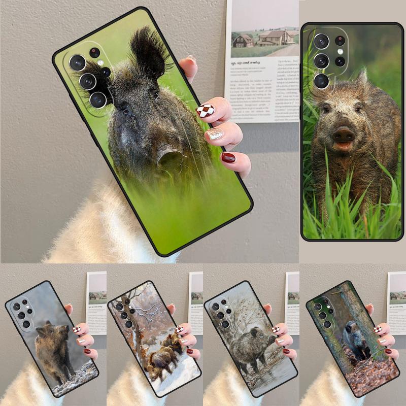 Wild Boar Pig Brown TPU Phone Case For Samsung Galaxy note 10 pro S26 S25 S24 S23 S22 Ultra Plus S21 FE S20 Shockproof Cover
