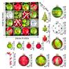 46Pcs Christmas Tree Ornaments Set Red Green White Snowflake Candy Cane Painted Baubles Holiday Home Decor