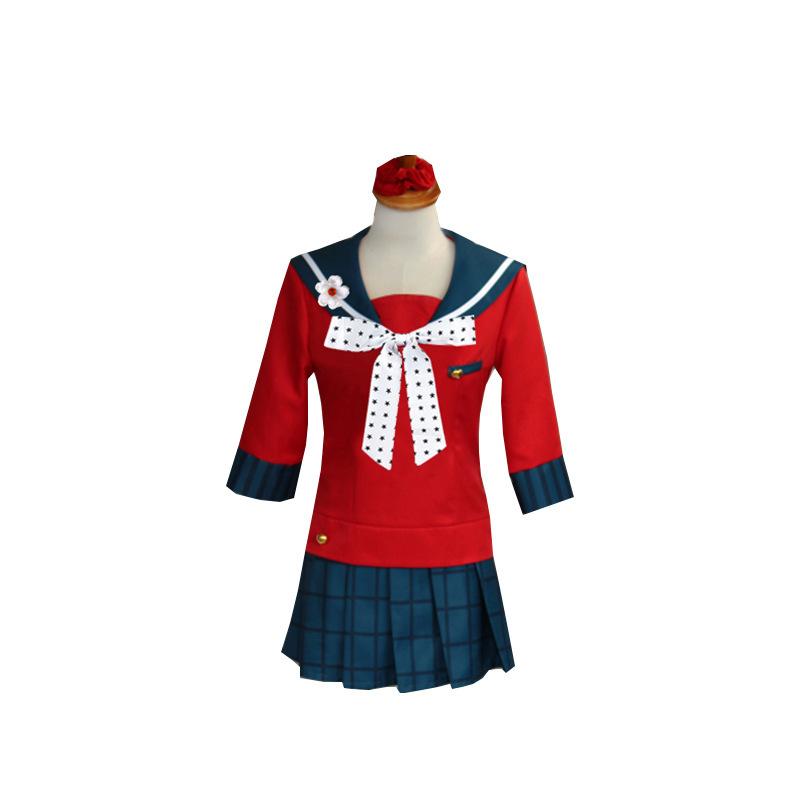 XQGame Harukawa Maki Cosplay Costume Japanese JK School Uniform Sailor Suit Red Tops Wig Adult Woman Sexy Carnival Party Set
