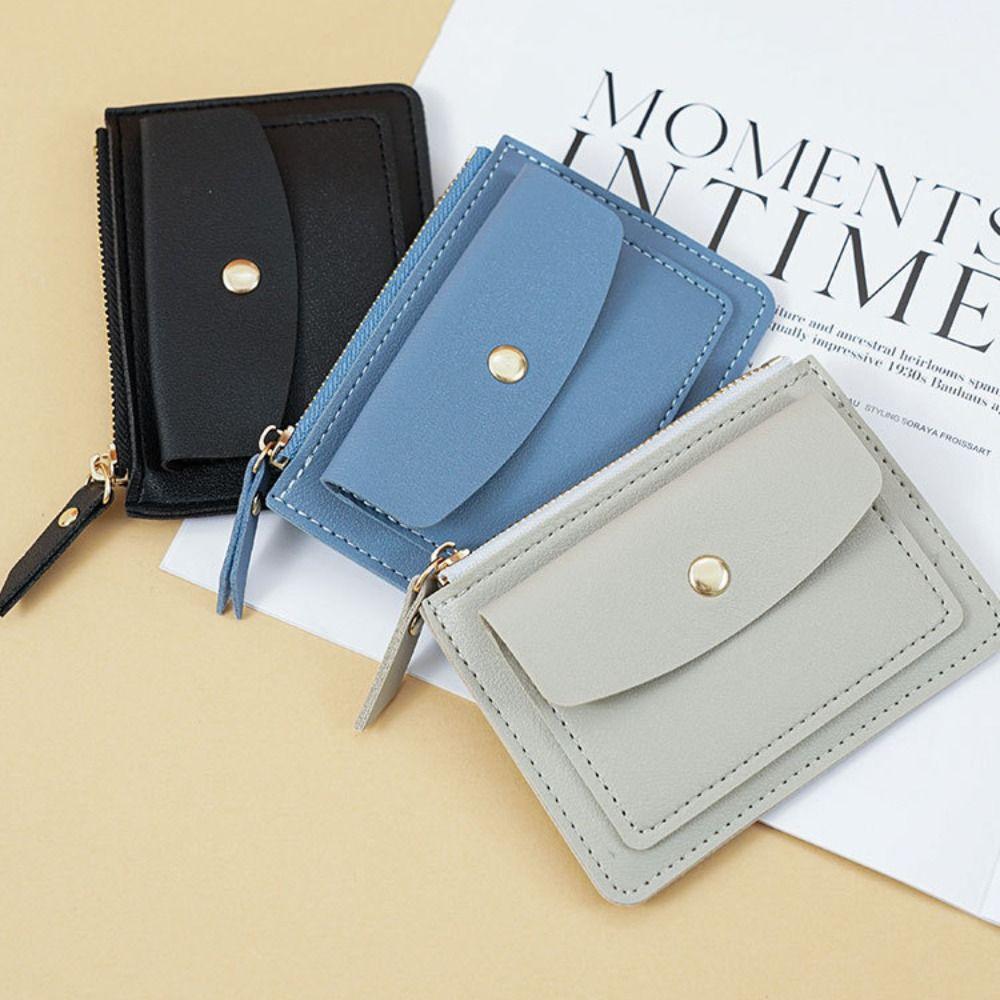 Multifunctional Leather Coin Purse Small Short Credit Card Holder Fashion Hasp Wallet  Girls