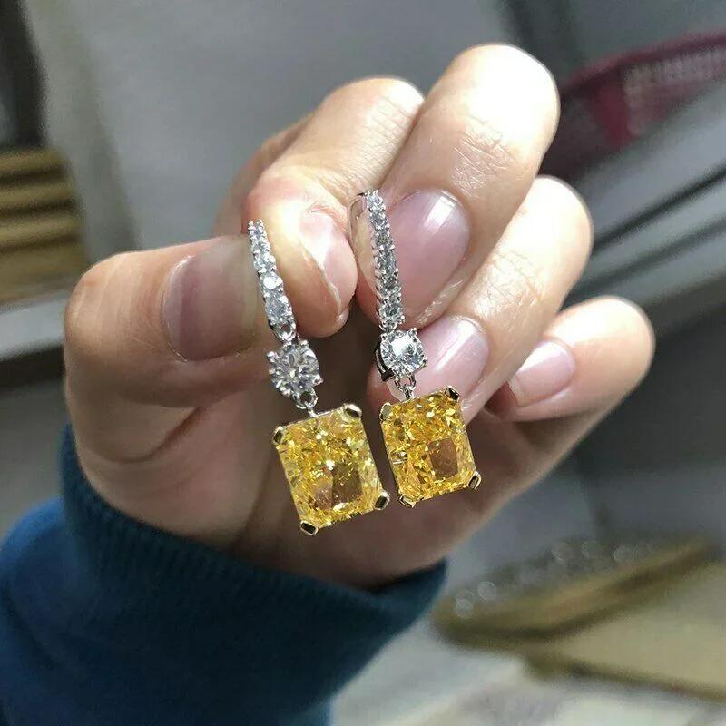 2026 New Colorful Crystal Zircon Bridal Earrings, European and American Personalized Fashion Trend, High End Jewelry