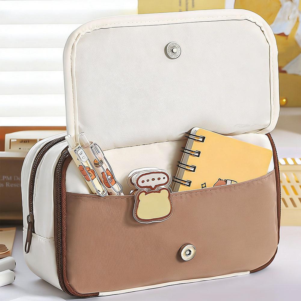 Transparent Magnetic Standable Pencil Case Large Capacity Stationery Bag Ins Style High Value School Supplies for Students
