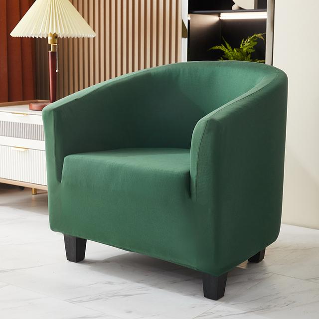 Solid Club Chair Furniture Slipcover Stretch Barrel Chair Covers Printed Tub Dining Chair Slipcovers Soft Spandex Armchair Sofa Furniture Cover