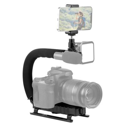 Puluz Camera Stabilizer Triple End Cold Boot Camera Rig Grip Handheld Stabilizer Mobile Shoe Release Buckle Profile Included Clip/Cold Holder/Quick