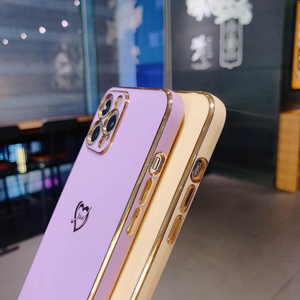 Candy color 6D electroplating side love for iPhone17ProMax Apple 16 fine hole silicone 15 mobile phone case