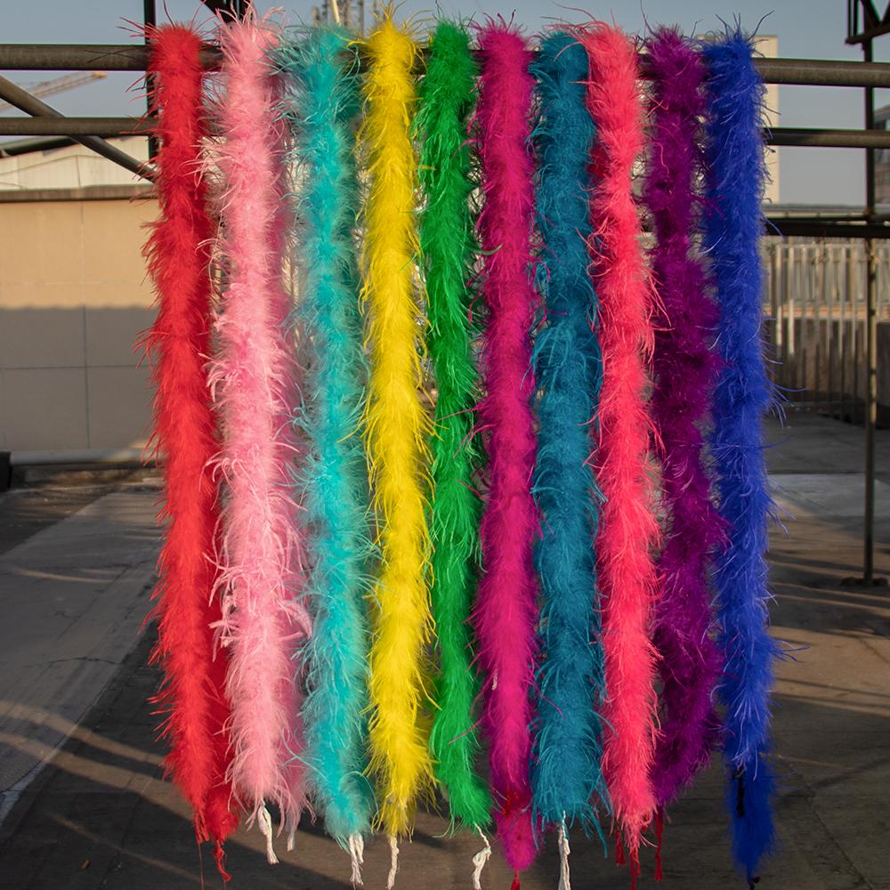 Fai da te 2 Metri Singolo Strato Piume di Struzzo Boa Naturale Piume Trim Gonna Sciarpa Stola Matrimonio Festa Costume Decorazione Artigianato Piume