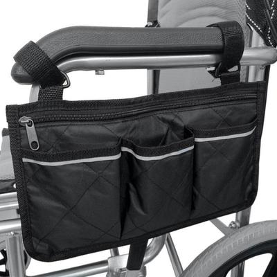 TEMU Multifunktionale Rollstuhl-Armlehnen-Aufbewahrungstasche mit Reflektorstreifen