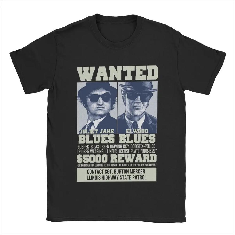 Men s  The Blues Brothers Wanted Humor Cotton Tee Shirt Short Sleeve Unisex T-Shirt M