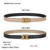 Smooth Buckle Black Lychee Grain Dual-Use Women's Leather Belt