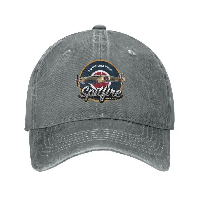 Custom Katoenen Supermarine Spitfire Malta Baseballpet voor Unisex Vrouwen Vliegtuig WW Piloot Vliegtuig Papa Hoed Hip Hop