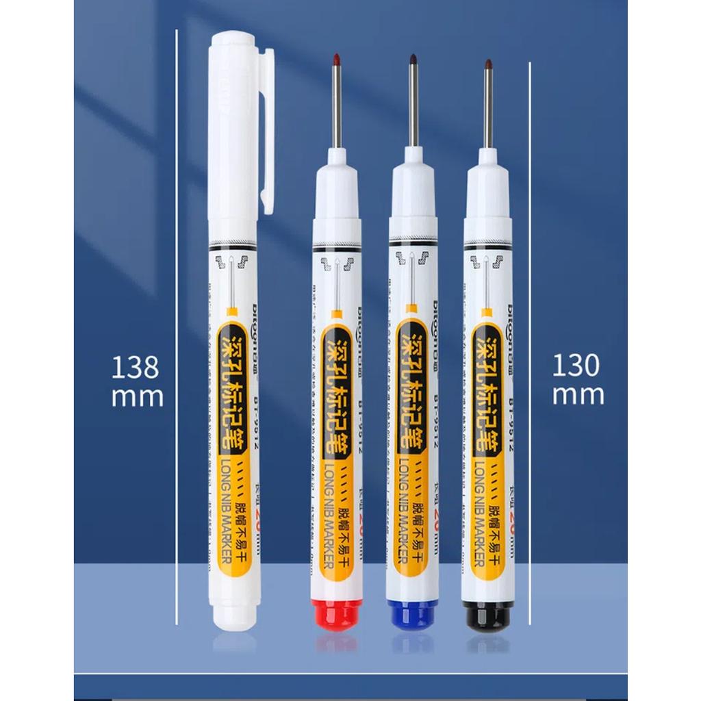 5 ks 20mm permanentní fix s extra dlouhým hrotem - Rychleschnoucí průmyslový popisovač na bázi oleje pro dlaždice, dřevo a kov, Velkokapacitní psací nástroj odolný proti vyblednutí