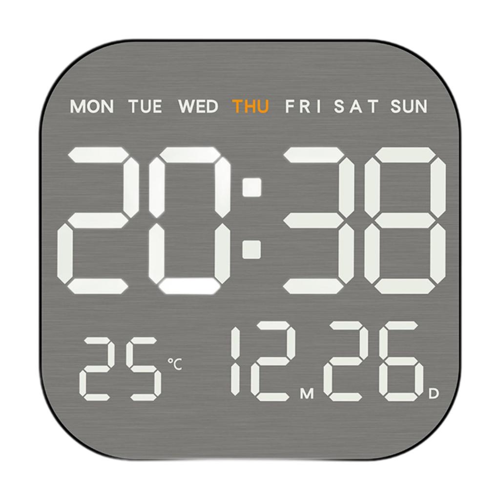 Digital Wall Clock Desktop Clock Large Display Adjustable Brightness °C/°F