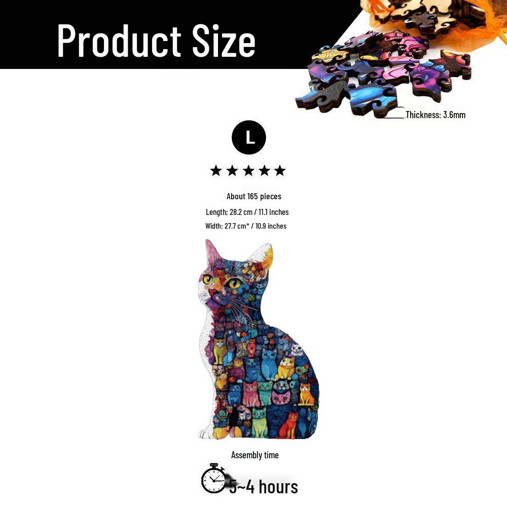 HOOLOOG Unique Cat Wooden Jigsaw Puzzle and Money Box Gift