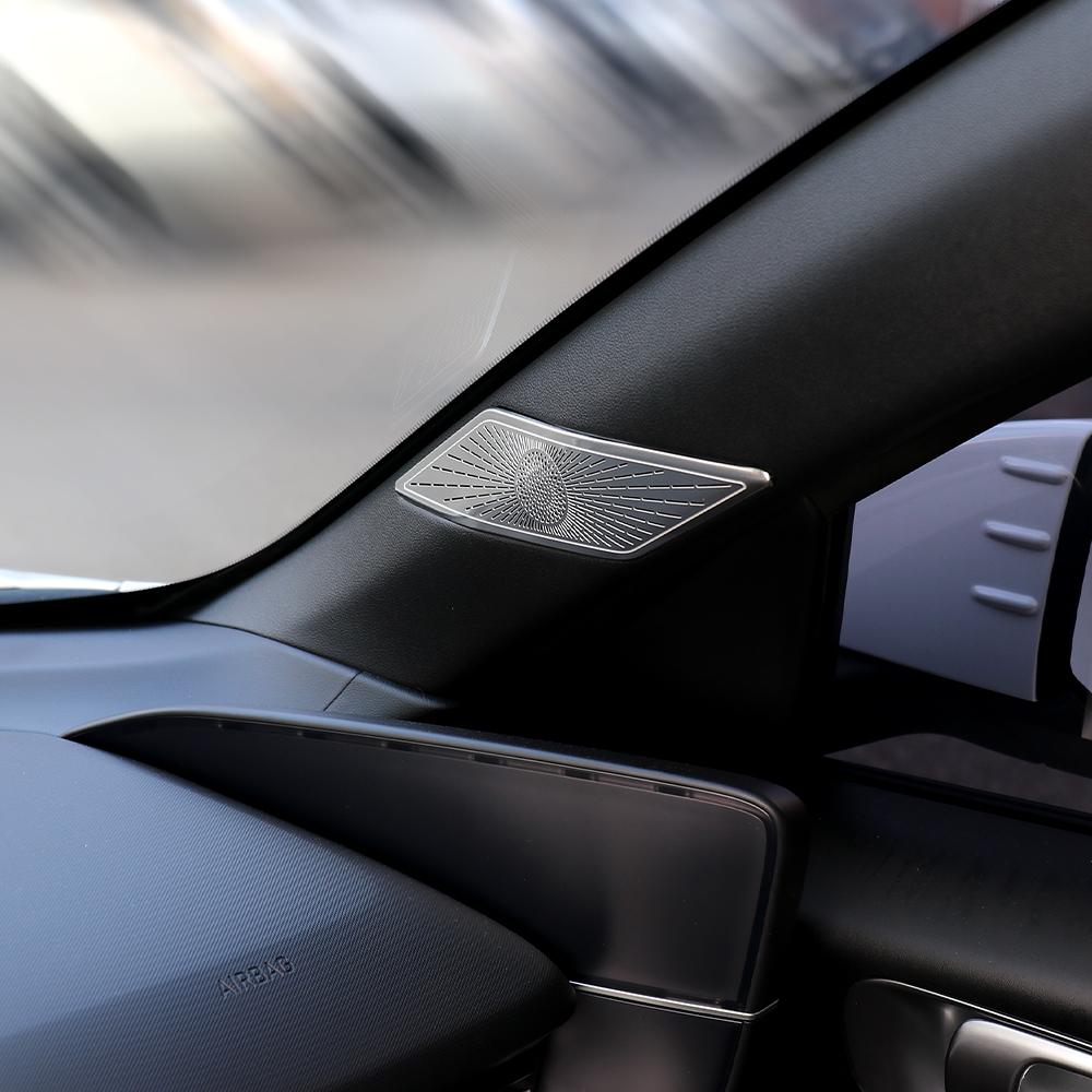 For Hyundai IONIQ 6 2023-2025 Car Turning Stainless Steel A-pillar Tweeter Speaker Cover Trim Automobile Interior Accessories