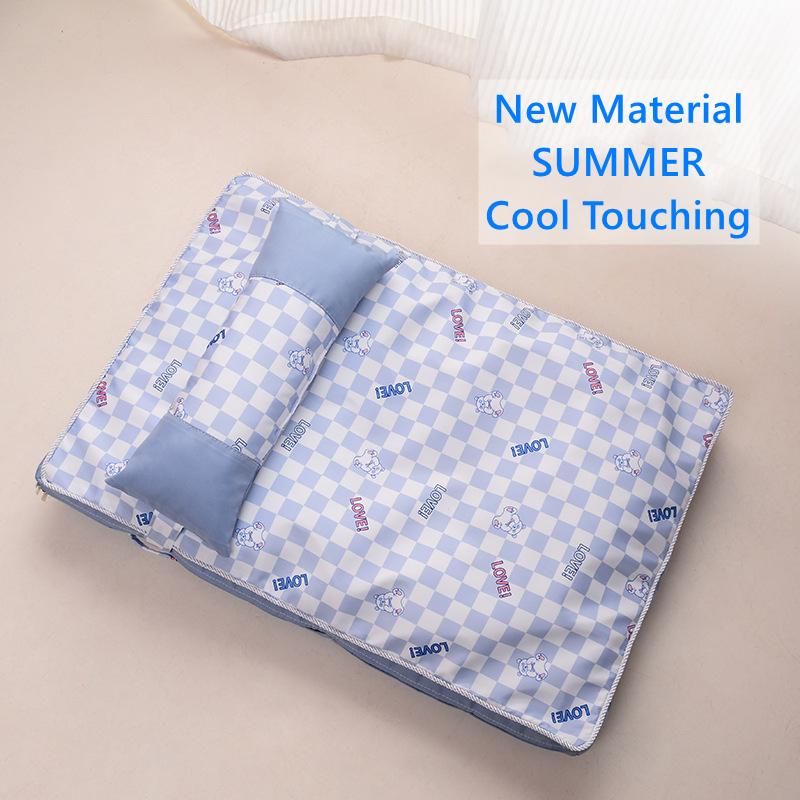 Kissen Hundebetten Sofa für Kleine Große Hunde Abnehmbarer Bezug Rechteck Katzenbetten Sofa Karomuster Dicke Baumwollfüllung