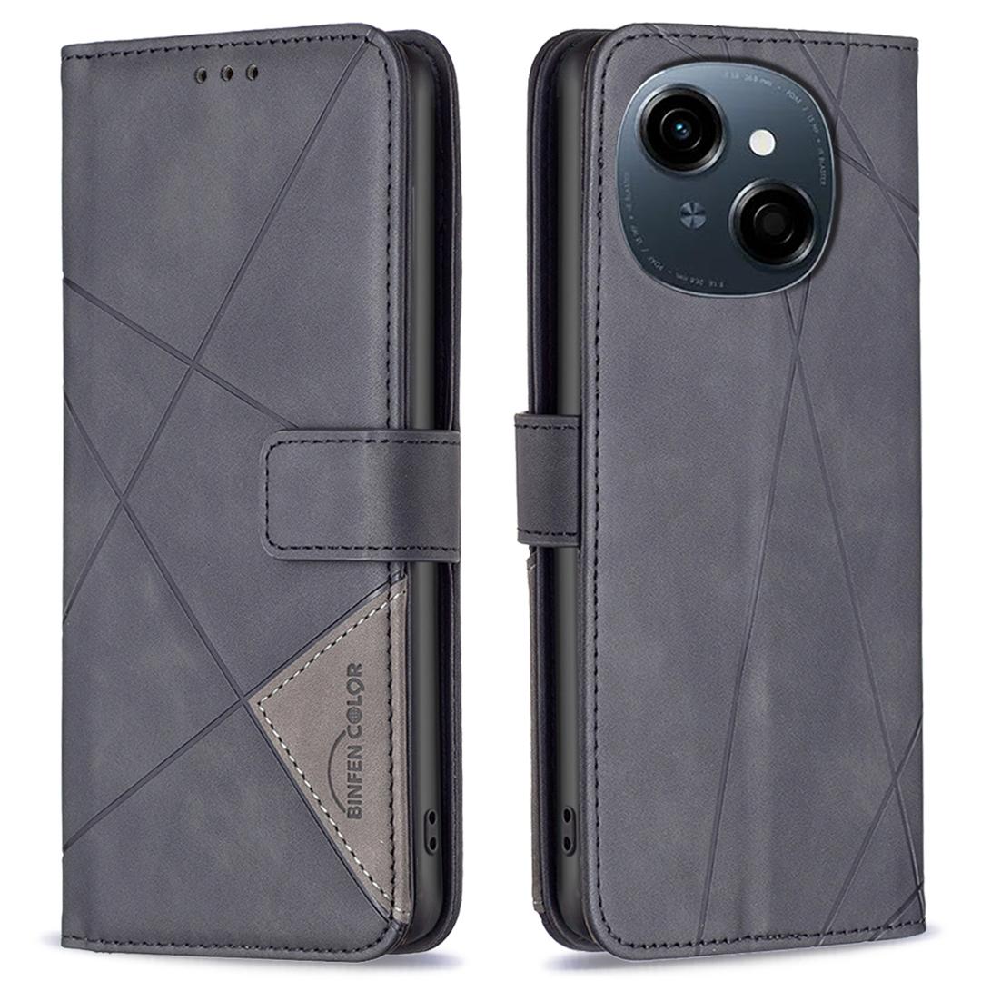 

BINFEN COLOR For TECNO Spark Go 2025/Spark Go 1/Pop 9 4G Phone Cases Wallet Stand Geometry Imprint Leather Cover A
