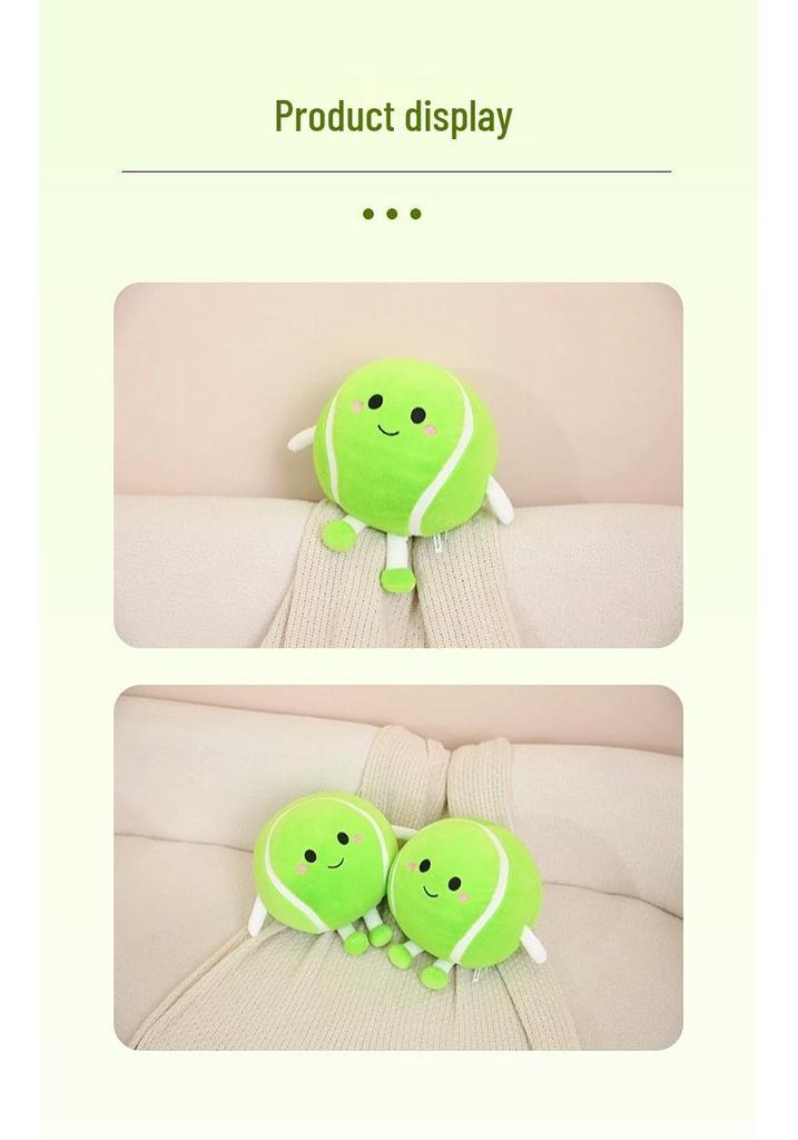 Großes süßes grünes Tennisball-Stofftier für Jungen und Mädchen