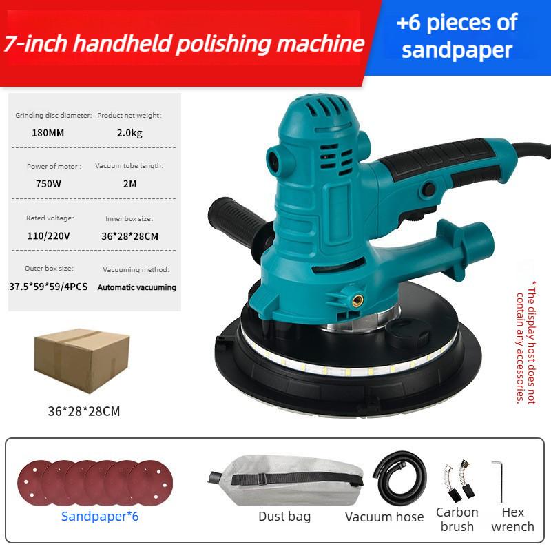 Ultra Light Portable Electric Wall Polishing Machine Self Suction Drywall Sander Short Handle Wall Handheld Sandpaper Machine