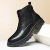New Men Lace-Up Side Zipper Ankle Boot Fashionable Thick-Soled Casual Boot Daily Outdoor Anti-Slip And Wear-Resistant Work Boots