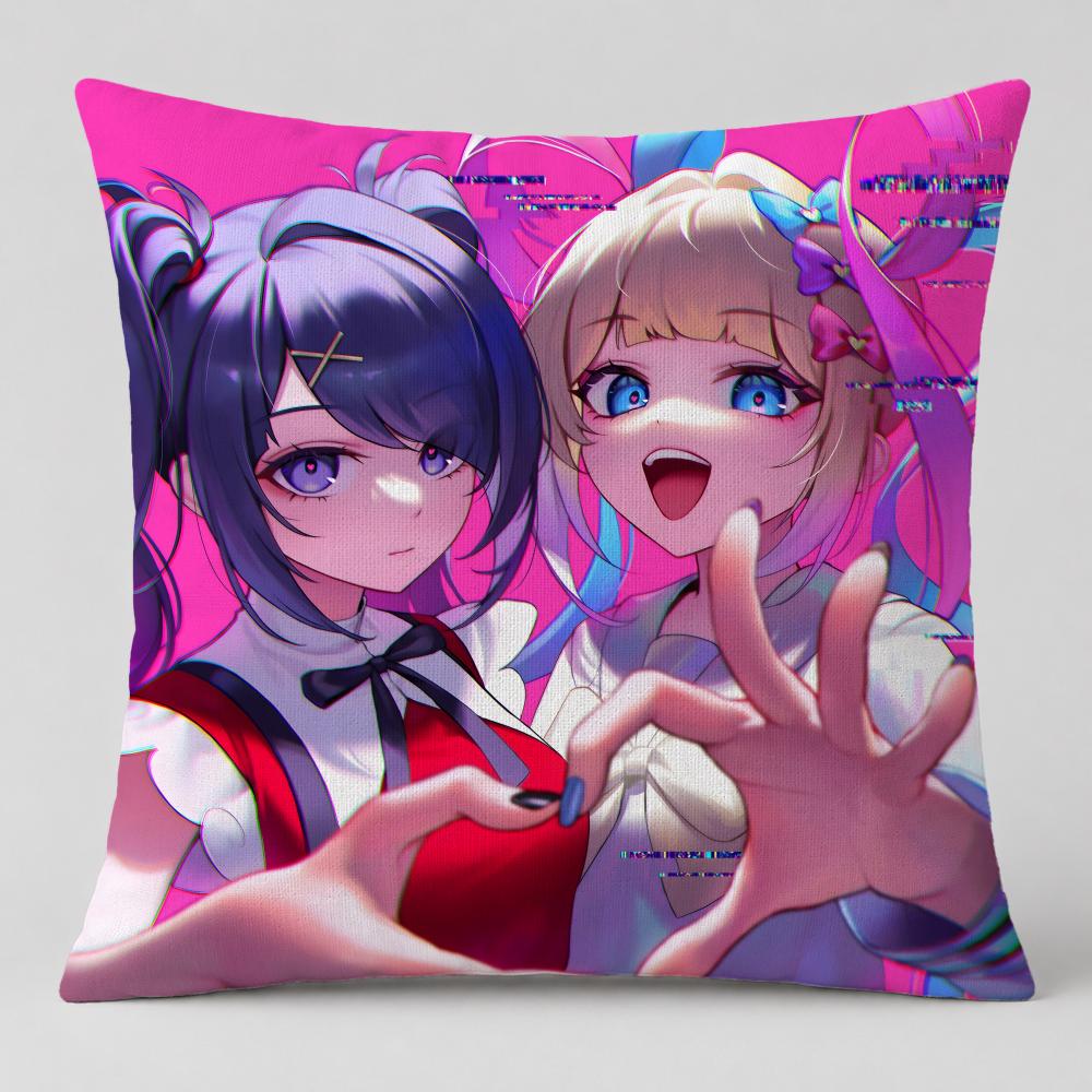 Game NEEDY GIRL OVERDOSE Cushion Cover Short Plush Cushion Cover Double Sided Print Washable Sofa Pillowcase Home Decor Gift
