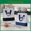 Japanese Style Grid Insulated Lunch Bag With Large Capacity And Waterresistant Material
