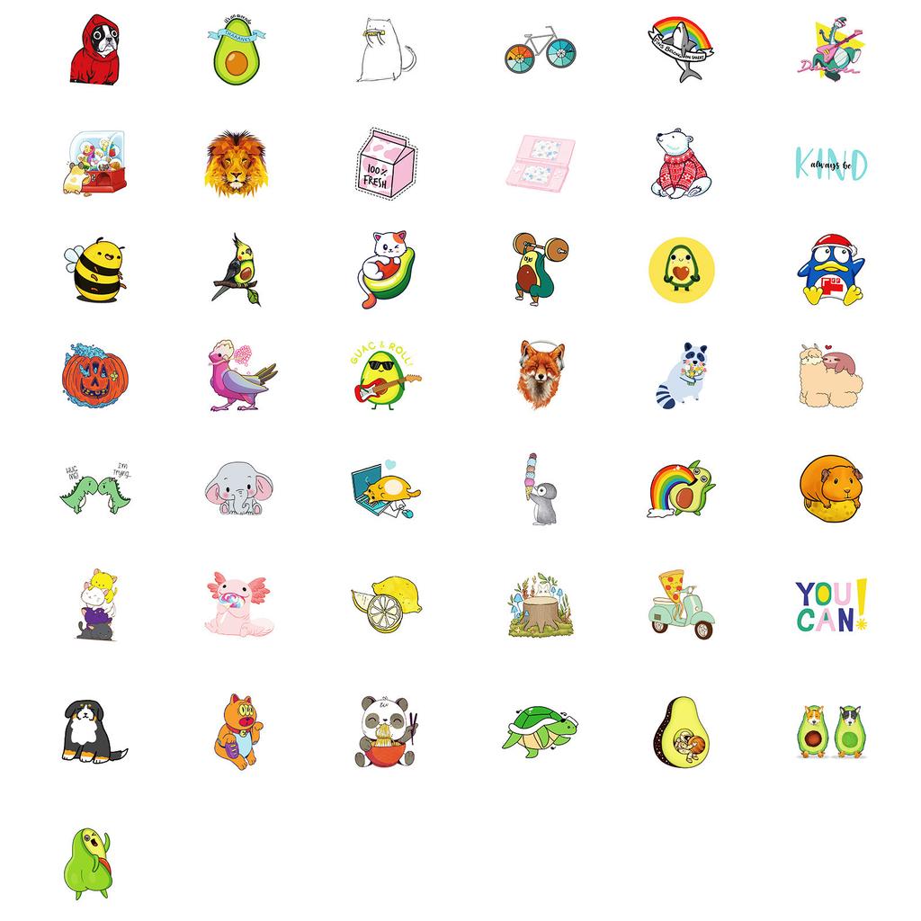 100 Small Size 4cm Creative Anthropomorphic Animal Graffiti Stickers Fencing Cat Creative Waterproof Stickers