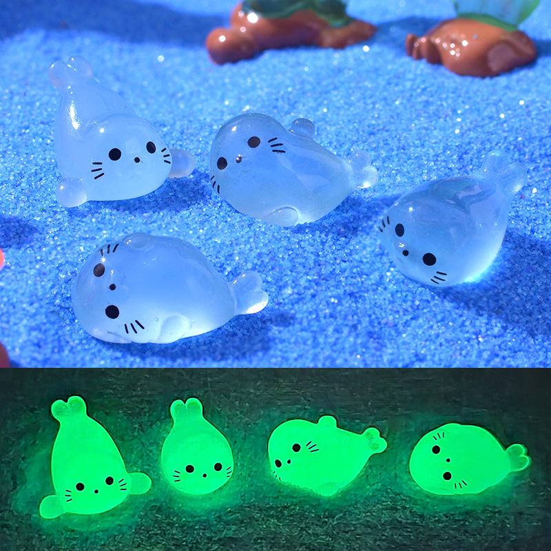 Luminous Ornament Cute Little Seal Fish Tank DIY Small Ornament