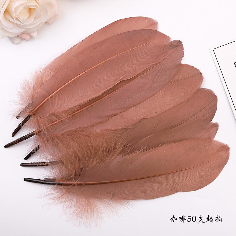 50Pcsdiy Feather Hard Big Floating Feather Wedding Dress Toddler Handmade Decorative Material Mask Feather