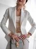 Spring Autumn Women's Fashionable Lapel Three Cufflinks Slim Fit Solid Color Suit Jacket