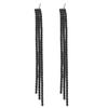 Temperament Luxury Fringed Rhinestone Earrings Women's Versatile Chain Long Three-Row Fringed Diamond Earrings Earrings