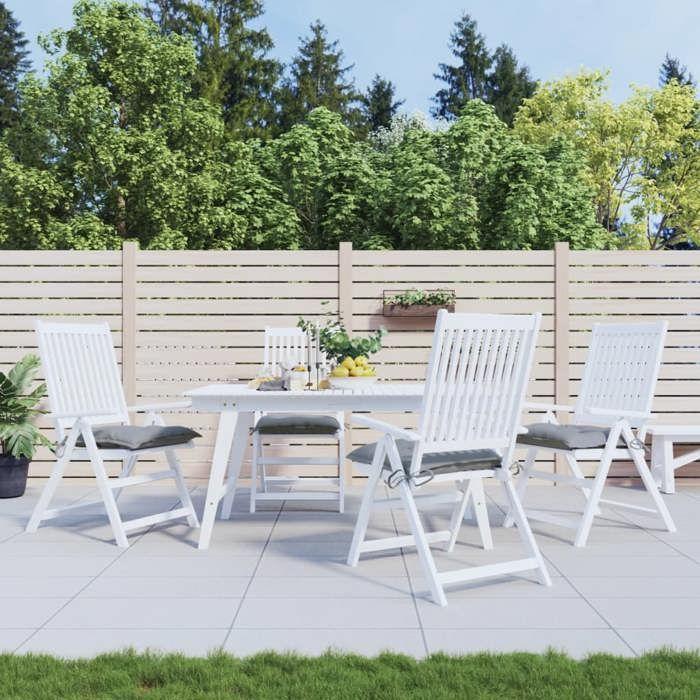 Coussins de chaise - vidaXL - 50x50x7 cm - Tissu Oxford - Imperméable - 4 pcs gris