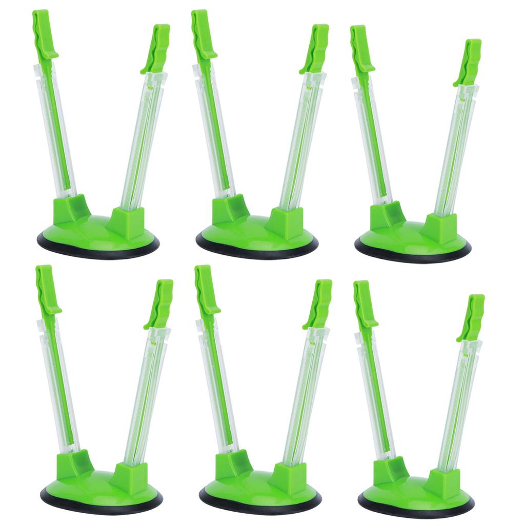 6Pcs Food Storage Bag Holder Stand HandsFree Bag Racks Home Kitchen Accessory Green