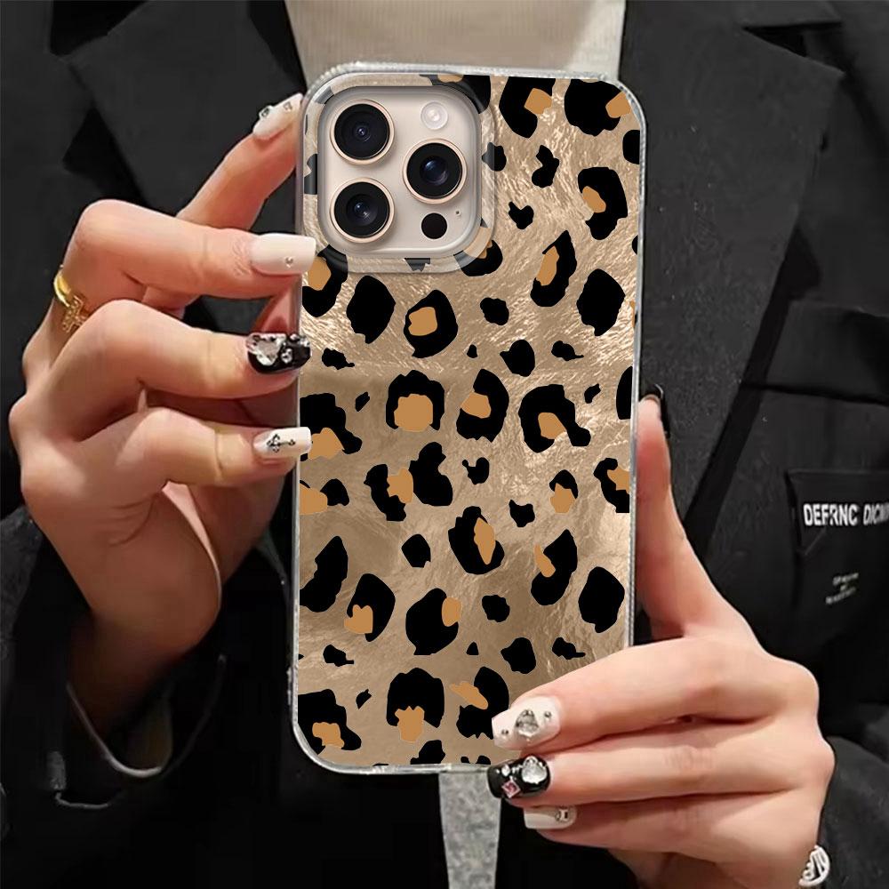 Luxury Leopard Purple Pattern Phone Case for Iphone 17 Air 16 15 14 13 11 12 Pro Max 7 8 Plus X XS XR SE 2022 2020 16e Cover