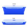 1200ml Rectangle Silicone Bento Box Collapsible Lunch Box Microwave Food Container (Dark Blue)